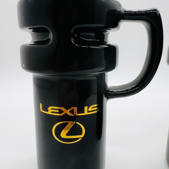 Set Of 2 Black Travel Mugs With Lexus Logo - Picture 3 of 14